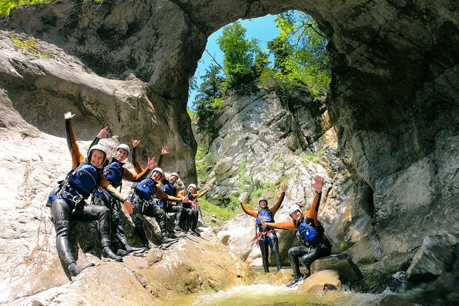 Canyoning Chli Schliere with OUTDOOR (Advanced) - The canyon action: 10-meter jumps, 15-meter slides, and swirling plunge pools