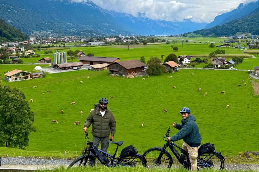 Discover Interlaken E-Bike Tour - Lakes Ruins and Views - Heimwehfluh viewpoint: stone tower terrace views over Interlaken and Lake Thun