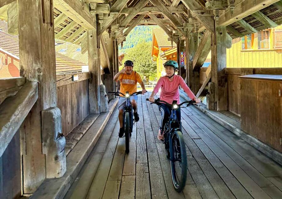 Discover Interlaken E-Bike Tour - Lakes Ruins and Views - Weissenau Castle Ruin and the reed-lined river feel of Interlaken West