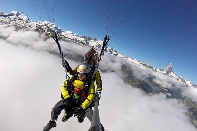 FLYMATTERHORN VIP Paragliding from Zermatt, With Matterhorn View - What actually happens at launch: quick run, then wing up