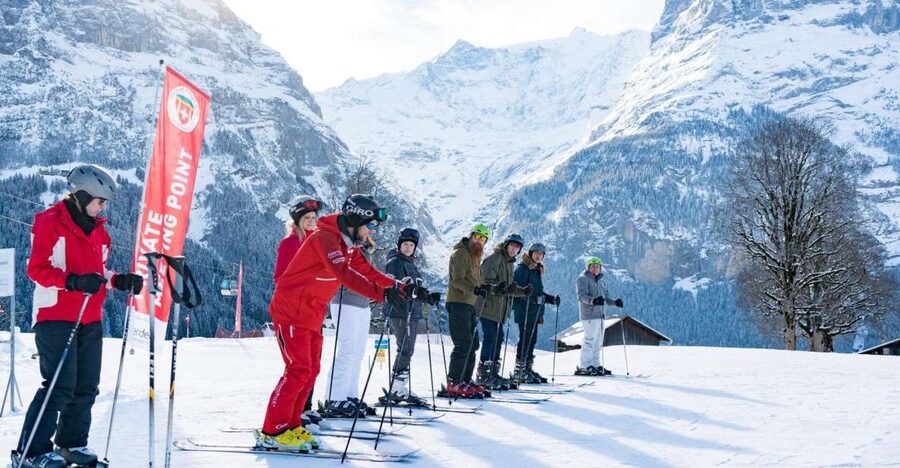 From Interlaken: Afternoon Ski Experience for Beginners - Outdoor Interlaken base: gear setup and the safety moment