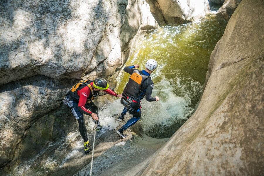 From Interlaken: Canyoning Chli Schliere - Timing reality: you might wait before the first action