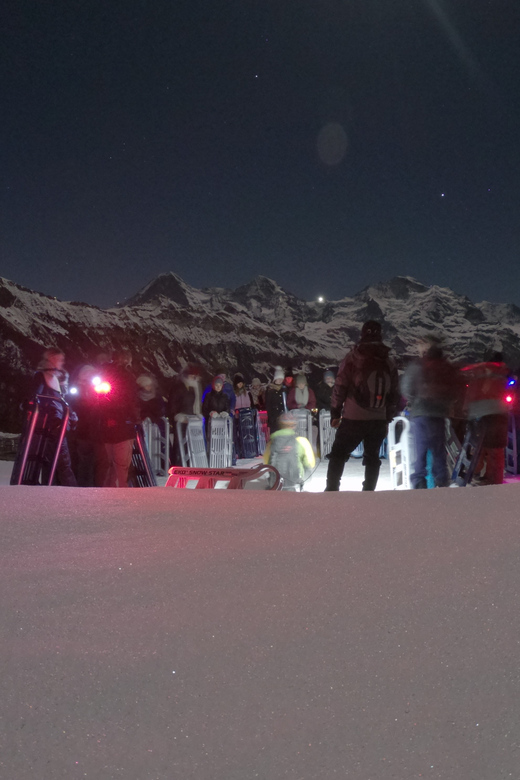 From Interlaken: Night Sledding with Cheese Fondue Dinner - The Unlit Sled Track: Safety Briefing And How The Slide Runs
