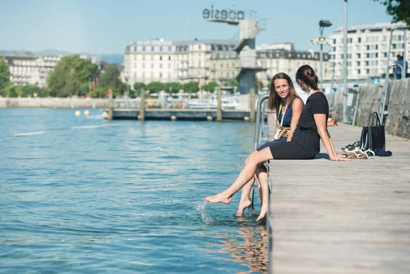 Geneva Walk & Cruise:The secrets of the Jet D'eau & apéritif - Halles de l’Île: from meat industry heart to trendy waterfront dining