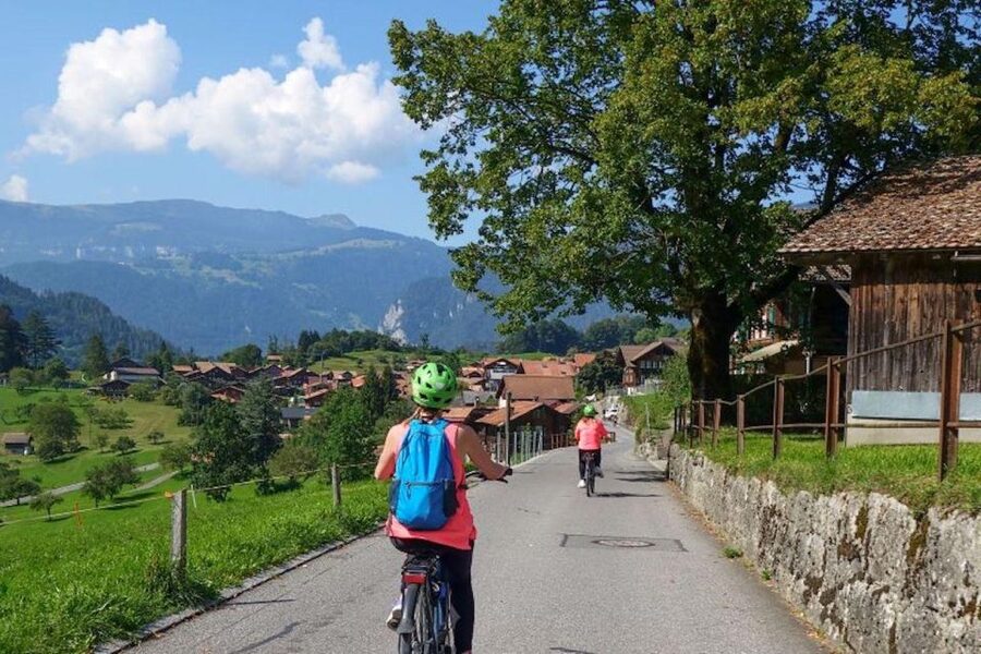 Interlaken: 72 Waterfalls Valley & Lauterbrunnen E-Bike Tour - Lauterbrunnen village time: waterfalls as the whole setting