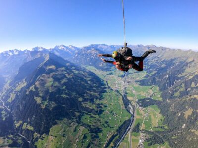 Airplane Skydiving over the Swiss Alps