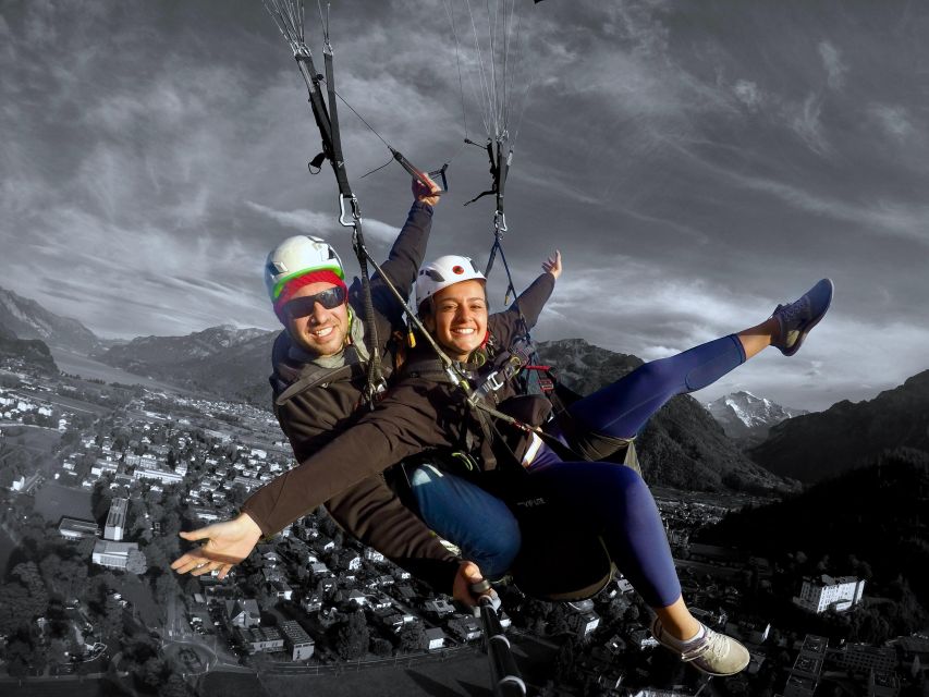 Interlaken: Paragliding Tandem High Flight - The takeoff moment: about 1,350 meters above ground