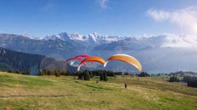 Tandem Paragliding Flight with Pilot