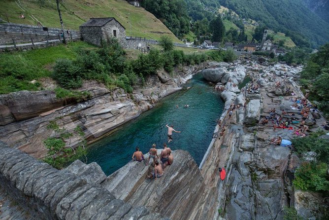 Lugano Mountains, tour from Milan, Lugano, lake Como. - Ponte dei salti by the Ticino River, a short stop with big character