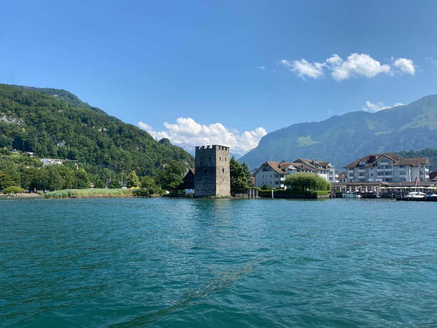 Mt. Pilatus & Lake Lucerne Small Group Tour | From Lucerne - Lake Lucerne cruise: calm water with big names in view